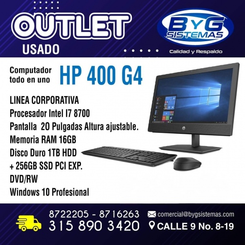 COMPUTADOR TODO EN UNO HP 400 G4/  USADO